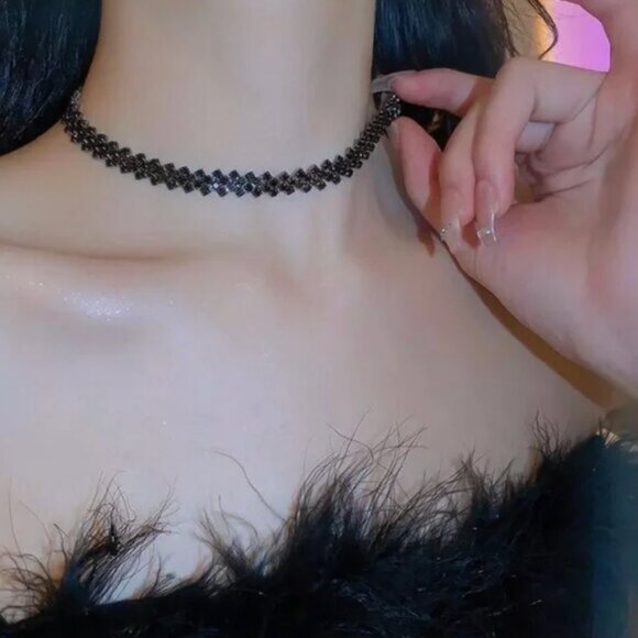 Black Onyx choker necklace - Picture 2 of 5